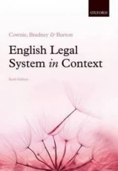 English Legal System in Context by Fiona Cownie Book