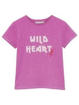 Mintie By Mint Velvet Girls Wild Heart T-Shirt - Purple