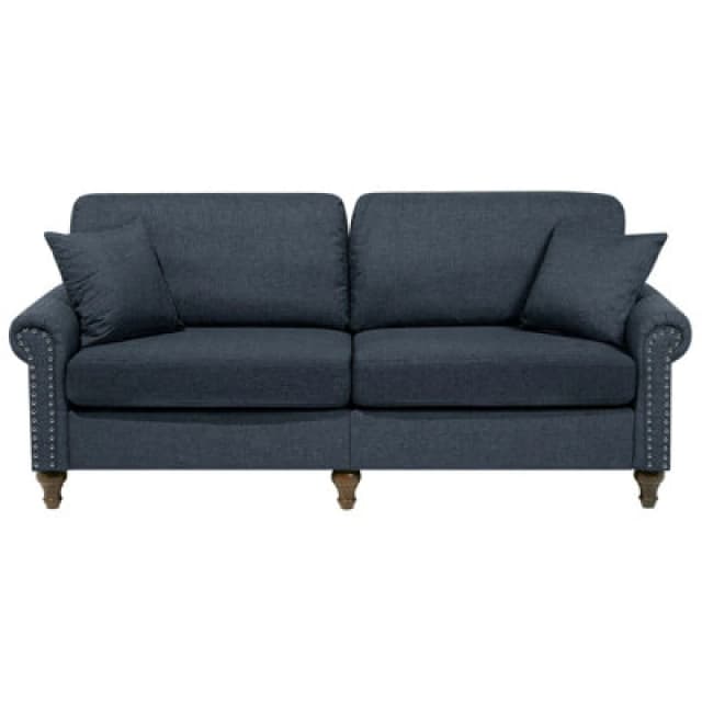 Beliani Sofa 3 Seater Otra Fabric Dark Grey