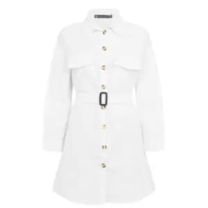 I Saw It First Shirt Dress - White
