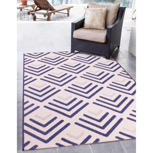 Rugstyle SUMMER BREEZE CHEVRON White / Navy unisex 100x150cm