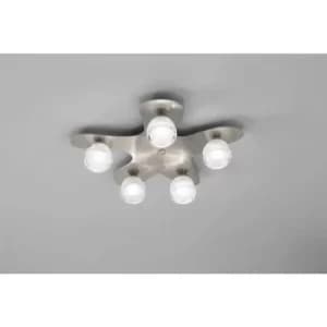 Ceiling light Loop 5 Bulbs G9 ECO, satin nickel