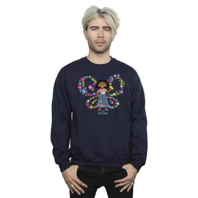 Disney Men Encanto Mirabel Butterfly Sweatshirt in Navy Size: Small Navy S Male 5063153609952