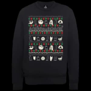 Disney The Nightmare Before Christmas Jack Sally Zero Faces Black Sweatshirt - XXL - Black