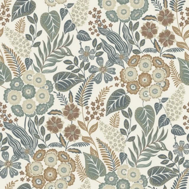 Grandeco Alice Retro Mid Century Floral Textured Wallpaper, Neutral