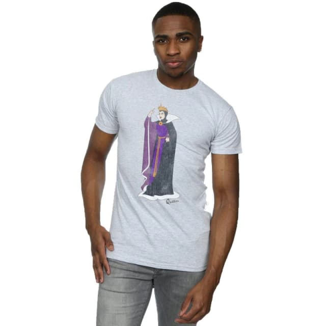 Disney Men Snow White Classic Evil Queen Grimhilde T-Shirt in Grey Size: Small Grey S Male 5057245588195