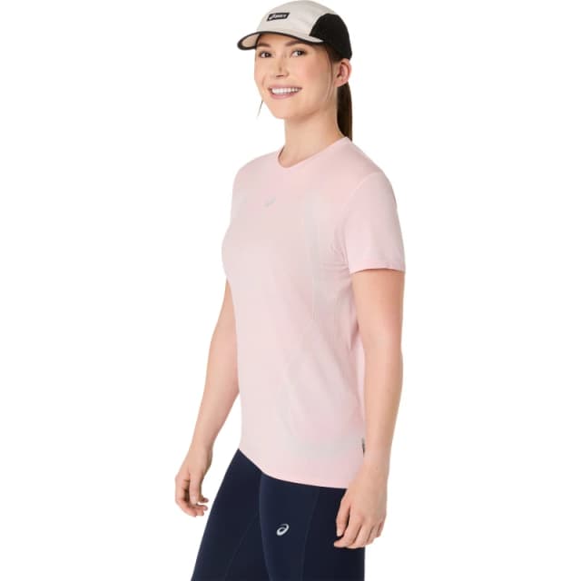 Asics Womens Road Seamless Short Sleeve Performance Running Top Sun Coral female 14 (L)