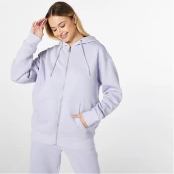 Jack Wills Longline Zip Up Hoodie - Purple