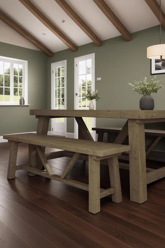 FWStyle FWStyle Solid Reclaimed Pine 1.4M Dining Room Bench in Brown Brown One Size Unisex 5056413124715