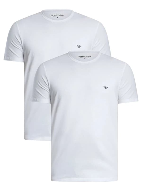 Emporio Armani 2 Pack Lounge Crew Neck Icon T-Shirt White L