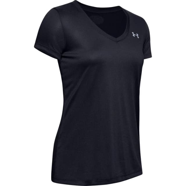 Under Armour Tech V-Neck Short Sleeve Womens Black female 16 (XL)