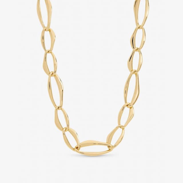 Mood Gold Plated Large Link Chain Necklace Chain Necklaces One Size Gold 40805410000