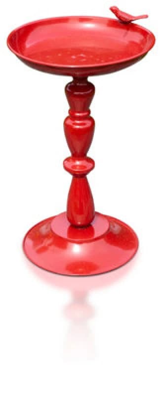 St Helens Ornamental Free Standing, Weather Resistant, Pedestal Style, Easy Assemble Bird Bath Red