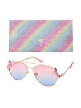 Monsoon Girls Elle Unicorn Aviator Sunglasses & Case Set - Multi
