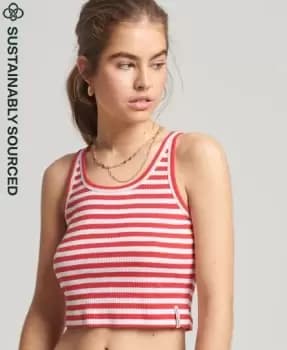 Superdry Organic Cotton Vintage Ribbed Crop Vest Top