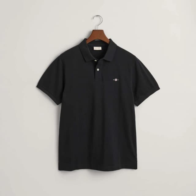 Gant Embroidered Archive Shield Polo Shirt - Black S