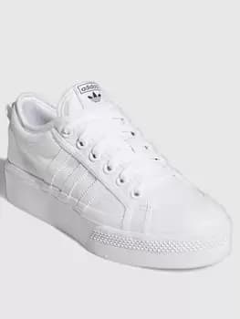 adidas Originals Nizza Platform - White/White, Size 8, Women