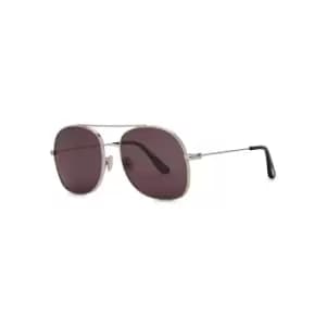 Tom Ford Silver-tone Aviator-style Sunglasses