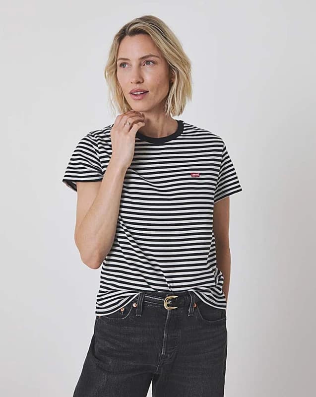Levis Levis Perfect Tee Raita Stripe Black - Levis - Size: 4XL Black Female 4XL PV18115