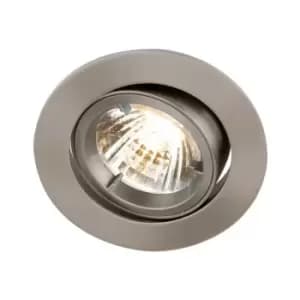 Knightsbridge - GU10 Brushed Chrome Recessed Tilt Twist & Lock Downlight, 230V
