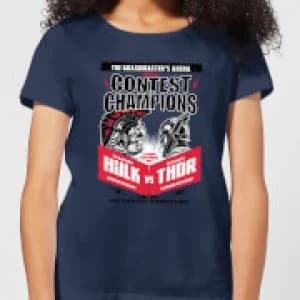 Marvel Thor Ragnarok Champions Poster Womens T-Shirt - Navy - L