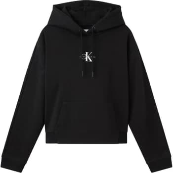 Calvin Klein Jeans Crop Mono Hoodie - BLACK BEH