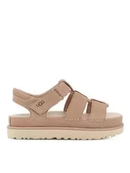 UGG Goldenstar Strap Wedge Sandals - Driftwood, Beige, Size 3, Women