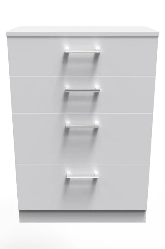 Ready Assembled 2 U Cornwall 4 Drawer Deep Chest (Ready Assembled) in Light Grey Light Grey Unisex