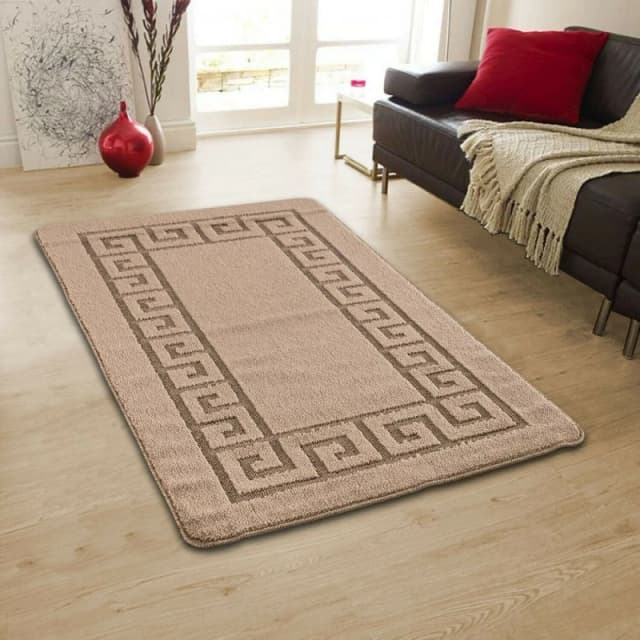 Smart Living Smart Living Plain Heavy Duty Machine Washable Hallway Kitchen Non Slip Door Mat in Beige Size: 80cm x 300cm Beige 80cm x 300cm Unisex