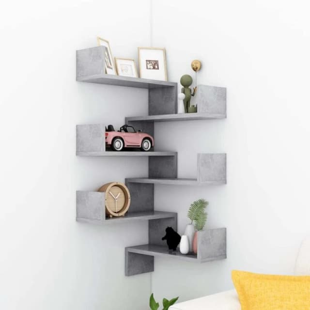 VIDAXL Vidaxl - Wall Corner Shelf 2 pcs Concrete Grey 40x40x50cm Engineered Wood 8720286596500