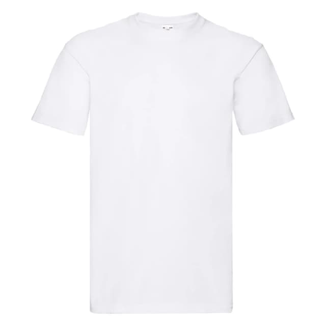 Fruit Of The Loom Fruit of the Loom Men Super Premium Short Sleeve Crew Neck T-Shirt in White Size: Small White S Male 5055747629033