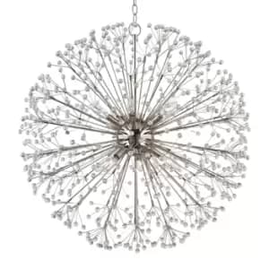 Dunkirk 10 Light Chandelier Polished Nickel, Crystal
