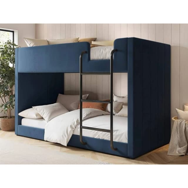 Flair Eden Fabric Bunk Bed in Blue Size: Single Blue Unisex Single