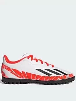 adidas Junior Messi x Speedportal.4 Astro Turf Ground Boots - White, Size 1