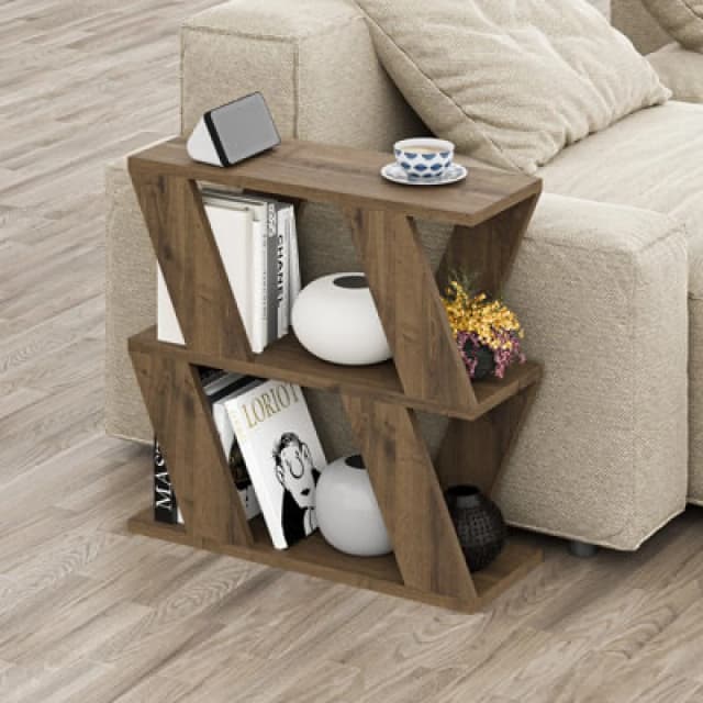 Decortie End Table Modern 21.2X60X55.4Cm Particleboard Dark Oak Effect, Brown 8683628012215