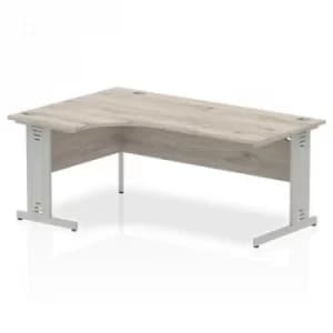 Impulse Cable Managed 1800 Left Hand Crescent Desk Grey Oak