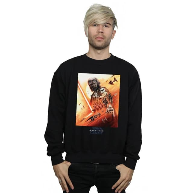 Disney Men First Order Poster Sweatshirt in Black Size: Small Black S Male 5059400137996