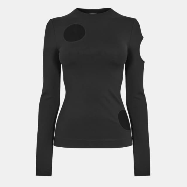 Off White Womens Stretch Knitted Top Black female 4 (3XS)