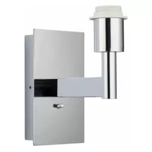 Loops - Indoor Wall Light Fitting - Chrome Plate - usb Socket - Rectangular Wall Plate