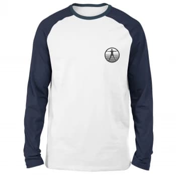 Westworld Logo Embroidered Unisex Long Sleeved Raglan T-Shirt - White/Navy - XL