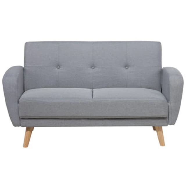 Beliani Sofa Bed 2 Seater Florli Fabric Light Grey