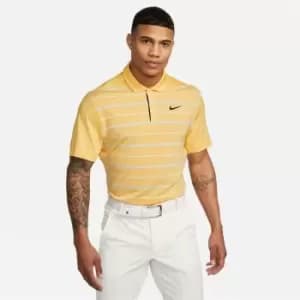 Nike Dri-FIT Tiger Woods Mens Striped Golf Polo - Gold