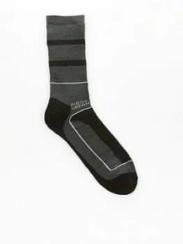 Regatta Samaris 3 Season Socks - Black/Grey, Size 6-8, Men