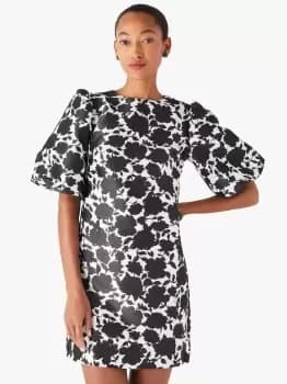 Bicolor Floral Taxi Dress - Cream - 10