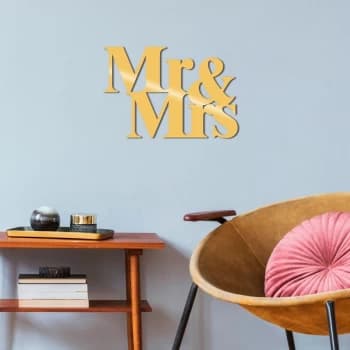 Mr&Mrs Metal Decor - Gold Gold Decorative Metal Wall Accessory