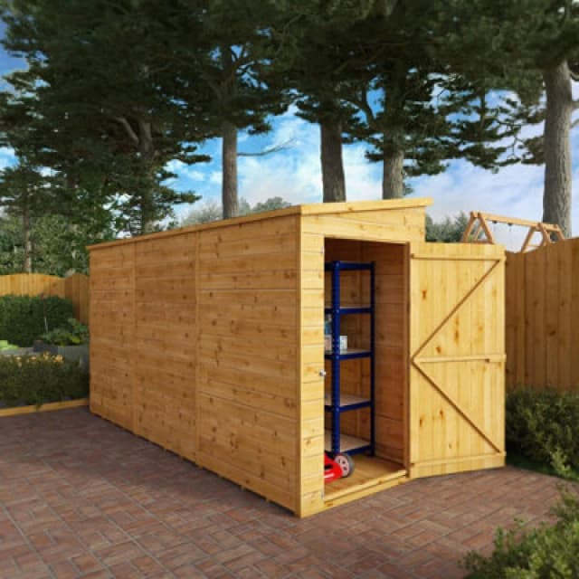 Mercia 12 x 4 Modular Shiplap Pent Windowless Shed, Brown SI-001-003-0193