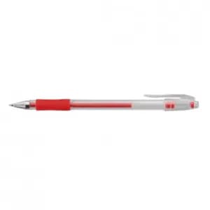 Value Gel Stick Pen Rubber Grip 0.7mm Red (PK10)