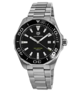 Tag Heuer Aquaracer Quartz Black Dial 43mm Stainless Steel Mens Watch WAY101A.BA0746 WAY101A.BA0746