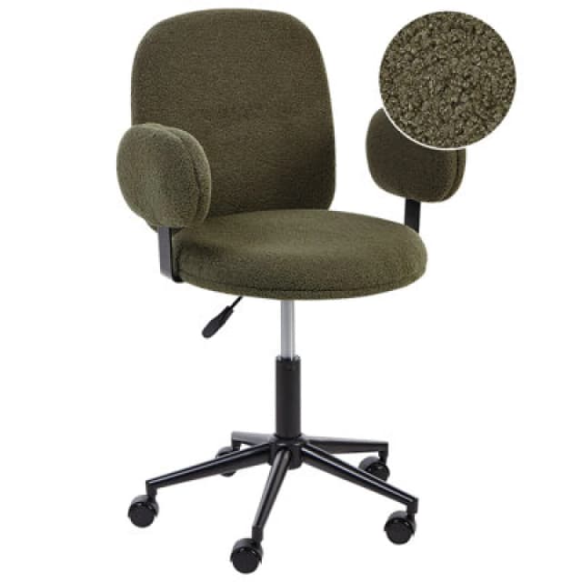 Beliani Desk Chair Moraga Boucle Dark Green