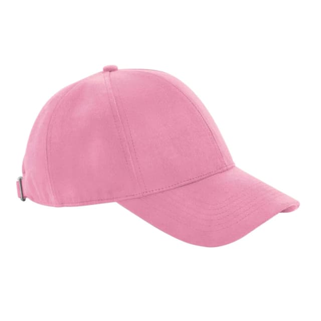 Beechfield Beechfield Men Faux Suede 6 Panel Cap in Pink Pink One Size Male 5063425802005